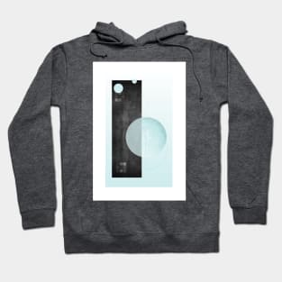 Minimalist Geometric Gray and Teal Art Print Hoodie